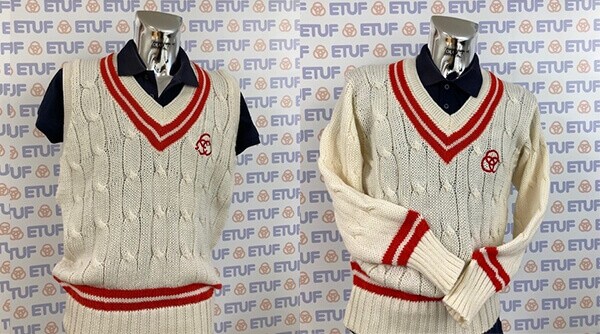 ETUF Retro-Pullunder und -Pullover.